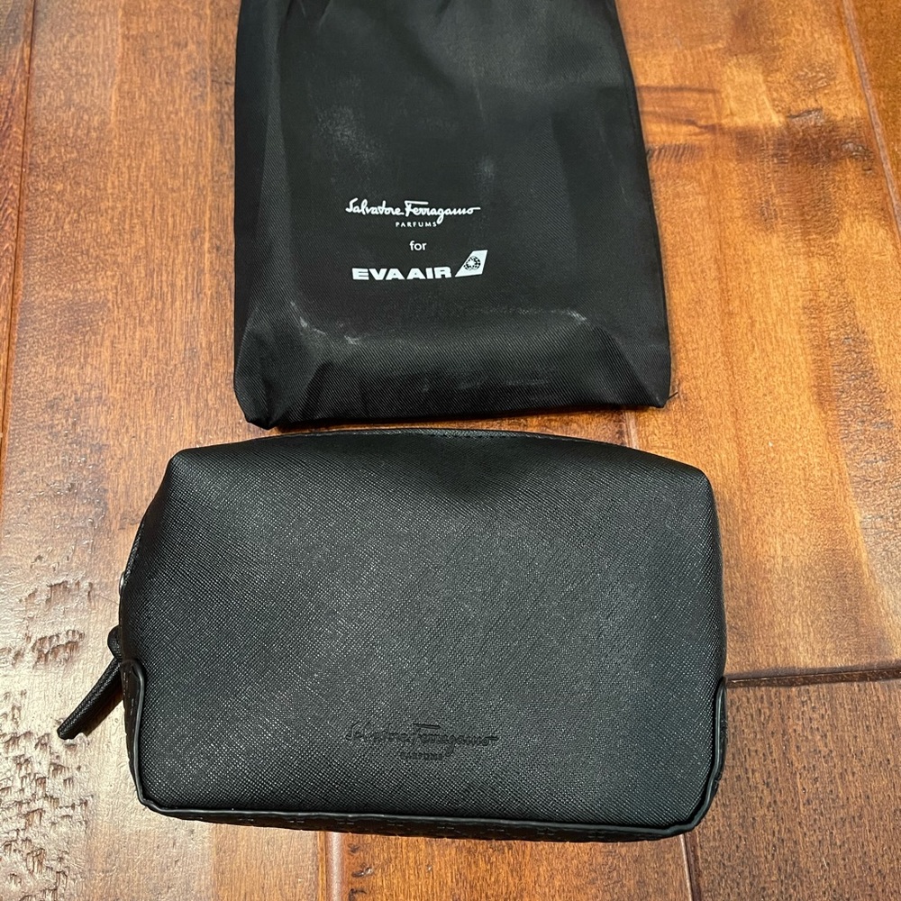 Salvatore Ferragamo vegan leather cosmetic bag
